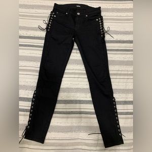 Hudson Black Skinny Jeans - Ankle Lace Up - Size 25